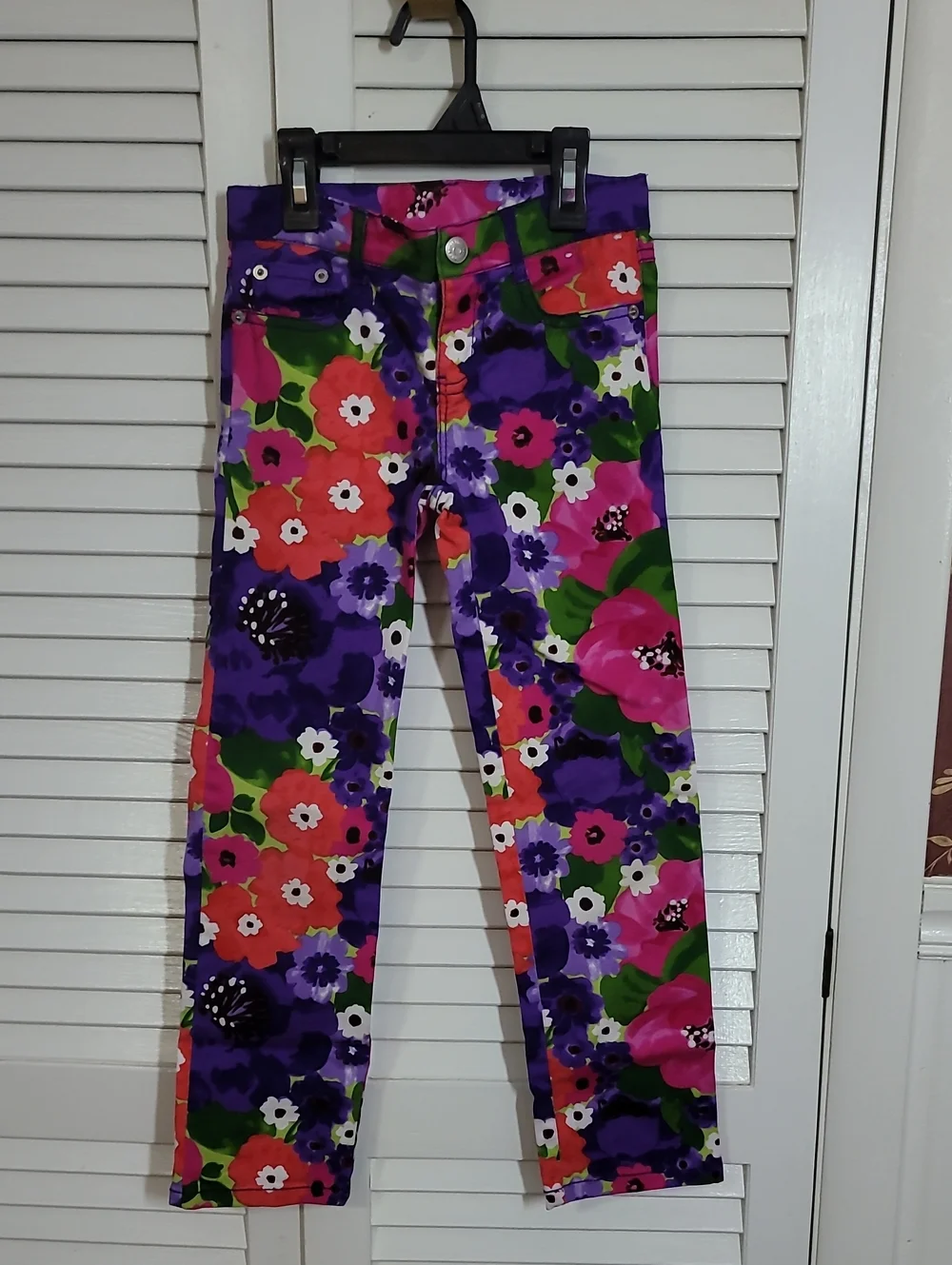 Gymboree Bright Floral Stretch Pants - Purple, Pink & Green